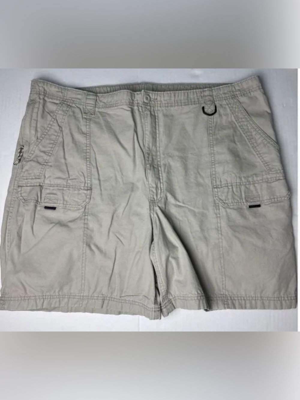 Wrangler Men Size 44 Shorts Cargo Beige Cotton Hiking Casual Flat Front Outdoor